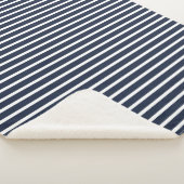 Nautical Navy and White Stripes Sherpa Deken (3/4)