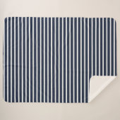 Nautical Navy and White Stripes Sherpa Deken (Voorkant (horizontaal))