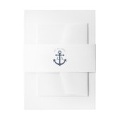 Nautical Navy Anker Monogram Bruiloft Uitnodigingen Wikkel (Voorkant Voorbeeld)