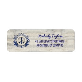 Nautical Navy Anker Rustiek Driftwood Beach Etiket