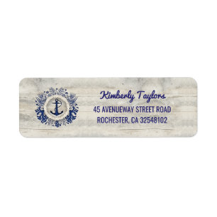 Nautical Navy Anker Rustiek Driftwood Beach Etiket
