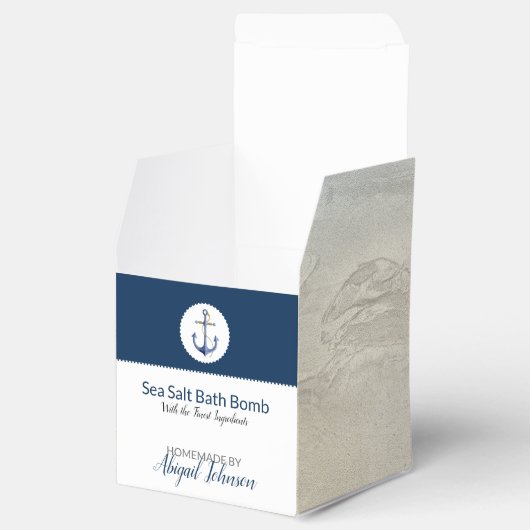 Nautical Navy Anker Waterverf Beach Bath Bomb Bedankdoosjes (Geopend)