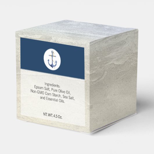 Nautical Navy Anker Waterverf Beach Bath Bomb Bedankdoosjes (Achterkant)