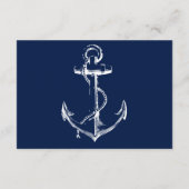 Nautical Navy Anker Witte Ontvangst Informatiekaartje (Achterkant)