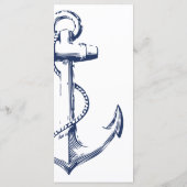 Nautical Navy Anker Zee Side Bruiloft Menu (Achterkant)