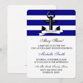 Nautical Navy Baby Boy Shower Uitnodiging (Voorkant / Achterkant)