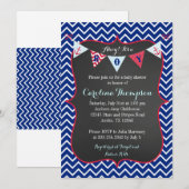 Nautical Navy Baby Boy Shower Uitnodiging (Voorkant / Achterkant)