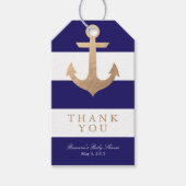 Nautical Navy Baby shower Cadeaulabel (Voorkant)
