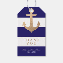 Nautical Navy Baby shower Cadeaulabel