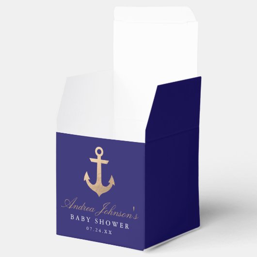 Nautical Navy Baby shower Favor Boxes Bedankdoosjes (Geopend)