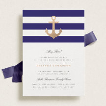 Nautical Navy Baby shower Invitation