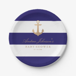 Nautical Navy Baby shower Papieren Bordje
