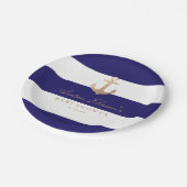 Nautical Navy Baby shower Papieren Bordje (Gekanteld)