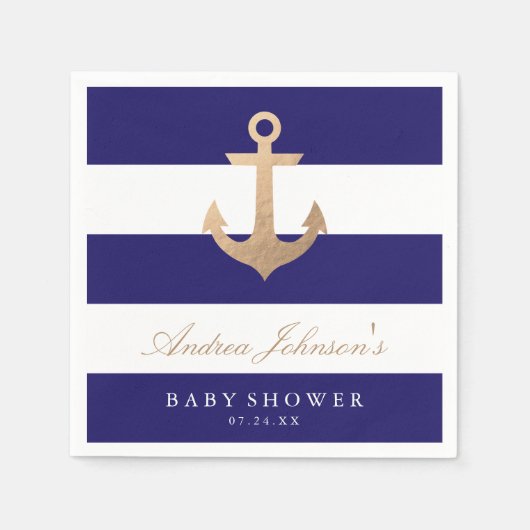 Nautical Navy Baby shower Servet (Voorkant)