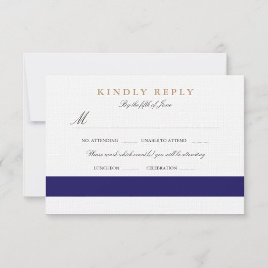 Nautical Navy Bat Mitha RSVP (Voorkant)