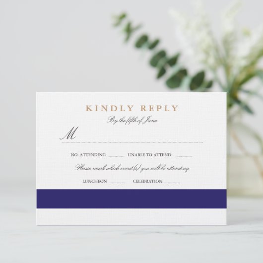 Nautical Navy Bat Mitha RSVP (Staand voorkant)