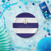 Nautical Navy Bat Mitzvah Papieren Bordje (Feest)