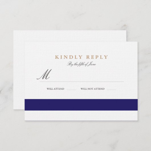 Nautical Navy Bat Mitzvah RSVP (Voorkant / Achterkant)