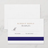 Nautical Navy Bat Mitzvah RSVP Kaartje (Voorkant / Achterkant)