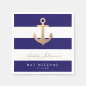 Nautical Navy Bat Mitzvah Servetten (Voorkant)
