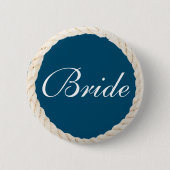 Nautical Navy Beach Bridal Party Button - Bride (Voorkant)