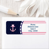 Nautical Navy blauw roze Baby shower meisje labels (Insitu)