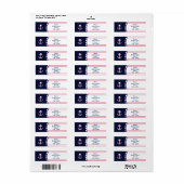 Nautical Navy blauw roze Baby shower meisje labels (Full Sheet)