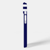 Nautical Navy Blauwe Strepen Patroon Familienaam Case-Mate iPhone Case (Achterkant / Links)