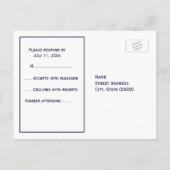 Nautical Navy Blu Anchor Silver Wht RSVP 1 Uitnodiging Briefkaart (Achterkant)