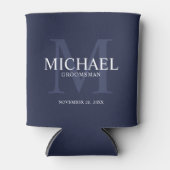 Nautical Navy Blue - Aangepaste Groomsmen Blikjeskoeler (Voorkant)