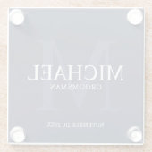 Nautical Navy Blue - Aangepaste Groomsmen Glazen Onderzetter (Achterkant)