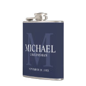 Nautical Navy Blue - Aangepaste Groomsmen Heupfles (Links)