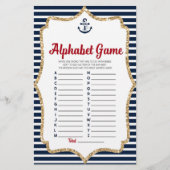 Nautical Navy Blue Alphabet Baby shower Briefpapier (Voorkant)
