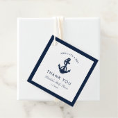 Nautical Navy Blue Anchor Baby shower Dank u Bedankjes Labels (In situ)