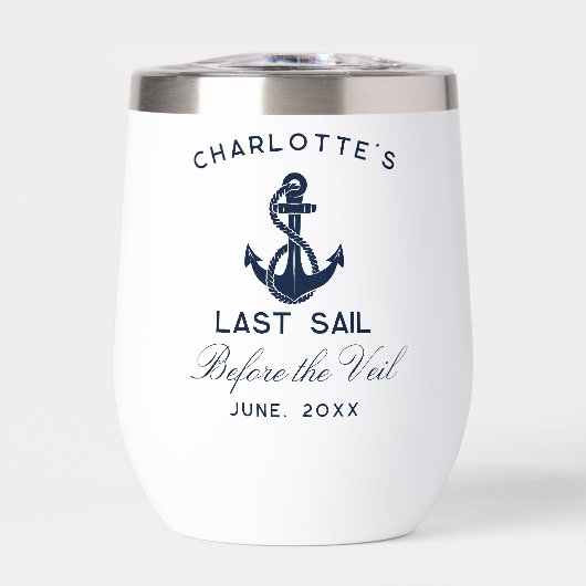 Nautical Navy Blue Anchor Bachelorette (Voorkant)