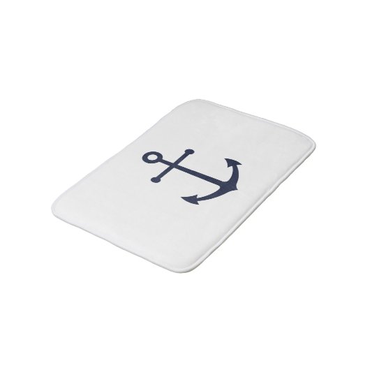 Nautical Navy Blue Anchor Badmat (Gekanteld)