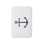 Nautical Navy Blue Anchor Badmat (Voorkant Verticaal)