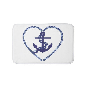 Nautical Navy Blue Anchor Badmat