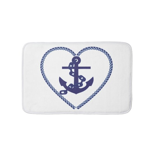 Nautical Navy Blue Anchor Badmat (Voorkant)