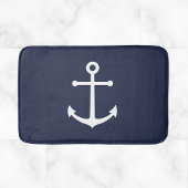 Nautical Navy Blue Anchor Badmat