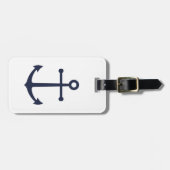 Nautical Navy Blue Anchor Bagagelabel (Voorkant horizontaal)