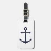 Nautical Navy Blue Anchor Bagagelabel (Voorkant verticaal)