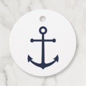 Nautical Navy Blue Anchor Bedankjes Labels (Voorkant)