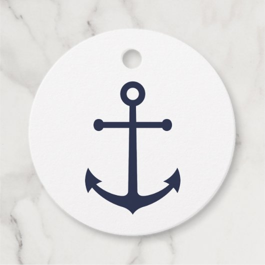 Nautical Navy Blue Anchor Bedankjes Labels (Voorkant)