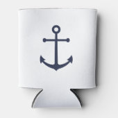 Nautical Navy Blue Anchor Blikjeskoeler (Voorkant)