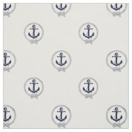Nautical Navy blue anchor/blue seaman's knot Stof