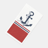 Nautical Navy Blue Anchor Blue White Stripes Servet (Hoek)