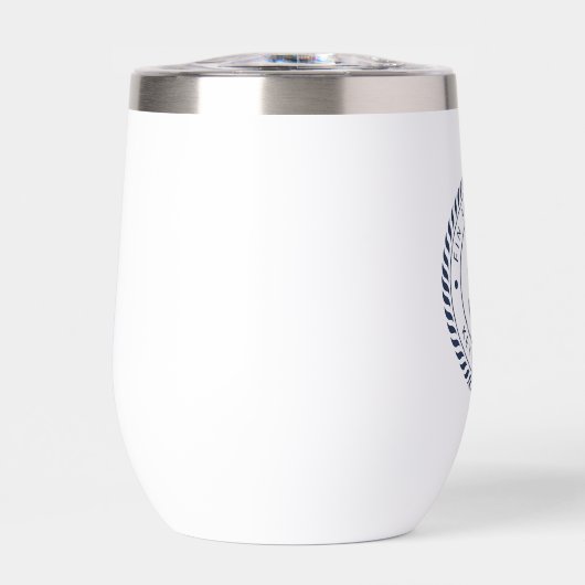 Nautical Navy Blue Anchor Boat Name (Voorkant)