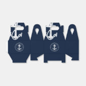 Nautical Navy Blue Anchor Boat Name Custom Bedankdoosjes (Uitgevouwen)