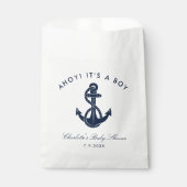 Nautical Navy Blue Anchor Boy Baby shower Bedankzakje (Voorkant)